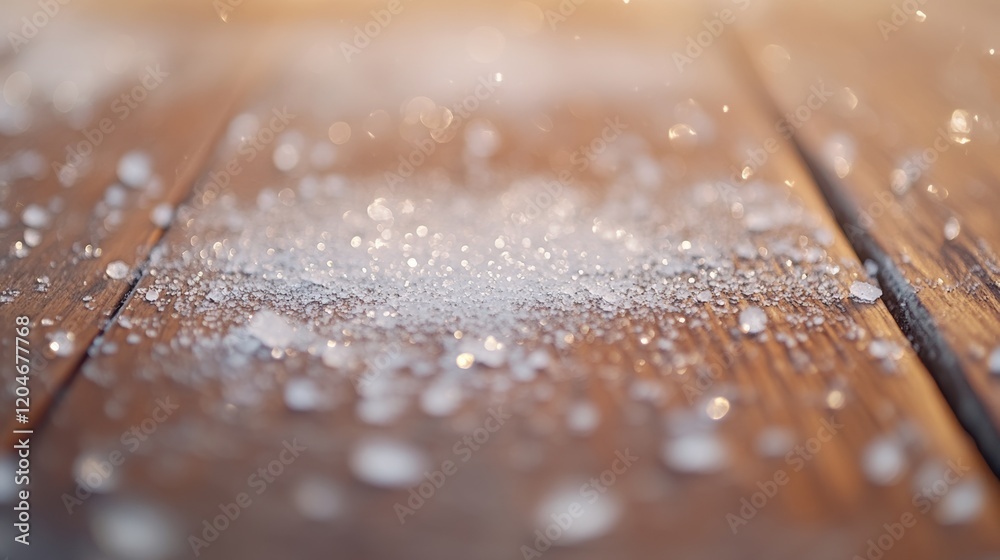 Shimmering grains of sugar sparkle in soft focus on a wooden table, evoking a whimsical sweetness. Shimmering grains of sugar sparkle in soft focus on a wooden table, evoking a whimsical sweetness.