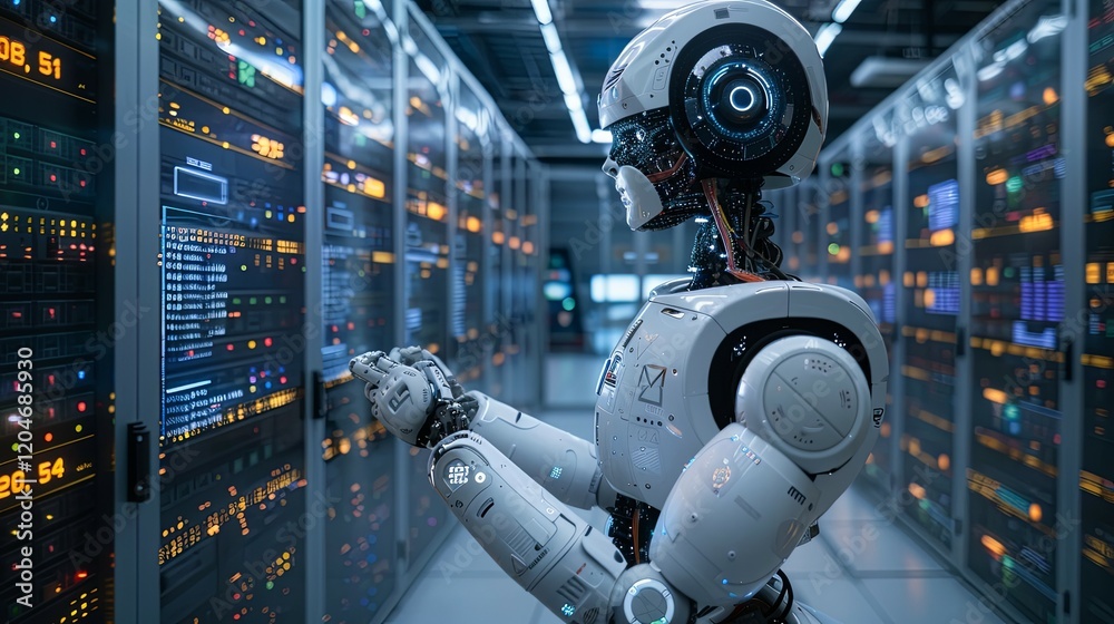 Advanced Robot Maintains Server Room Data Center Advanced Robot Maintains Server Room Data Center