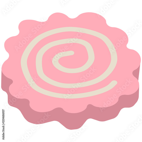Cute narutomaki fish cake vector