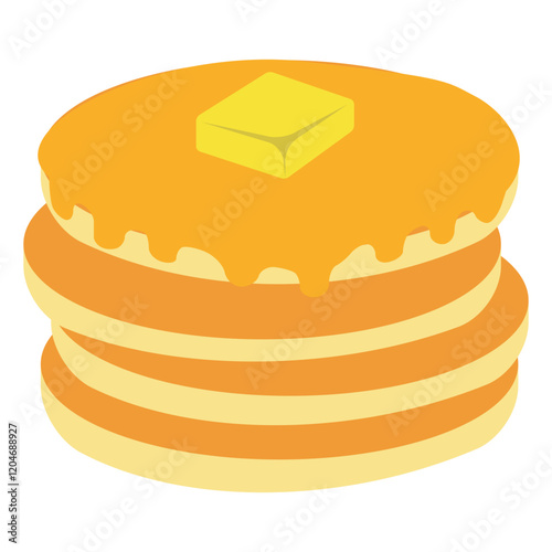 Pancake with honey and butter vector