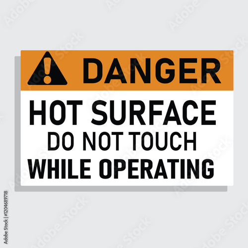 
Danger Hot Surface Do Not Touch While operating vector illustration