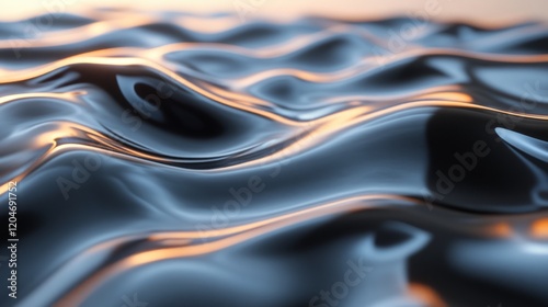 Captivating Close-up of Glimmering Waves Reflecting Light at Dusk over Water Surface