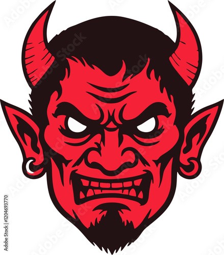Red Devil – Evil Face Illustration