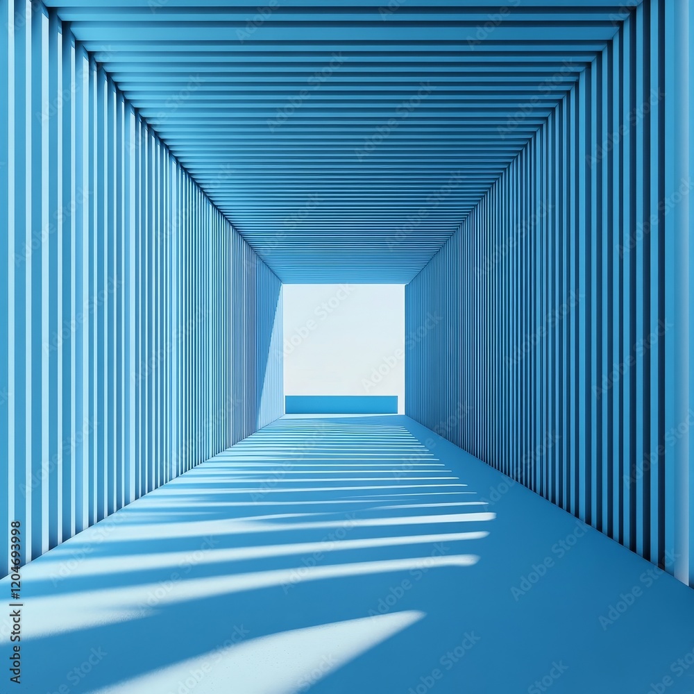Abstract architecture background with blue walls and sunlight. 3d render illustration Abstract architecture background with blue walls and sunlight. 3d render illustration