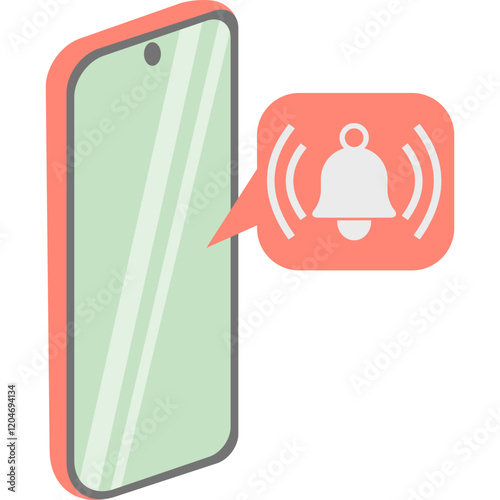 alarm pink smart phone icon vector
