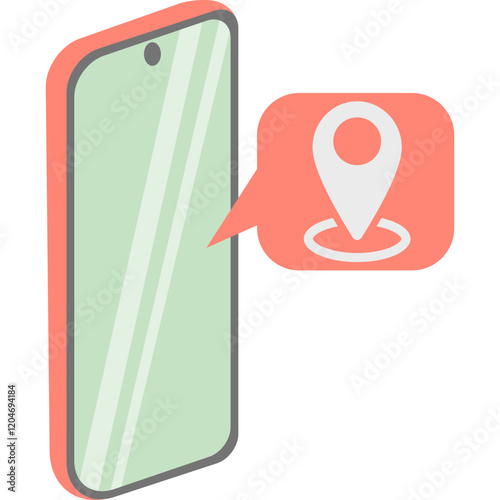 maps pink smart phone icon vector