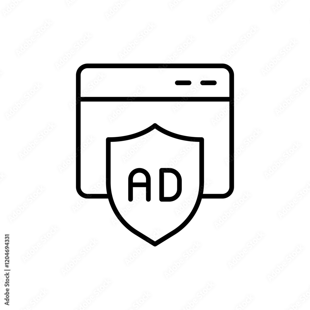 Ad blocker outline icons, accounting minimalist vector illustration ,simple transparent graphic element .Isolated on white background Ad blocker outline icons, accounting minimalist vector illustration ,simple transparent graphic element .Isolated on white background