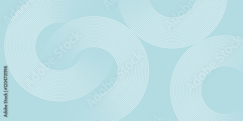 Modern abstract background. Glossy white gradient circle lines. Minimal geometric pattern. Simple graphic elements. Futuristic concept.