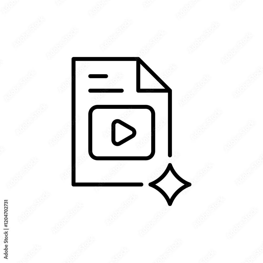 AI video generator outline icons, minimalist vector illustration ,simple transparent graphic element .Isolated on white background AI video generator outline icons, minimalist vector illustration ,simple transparent graphic element .Isolated on white background