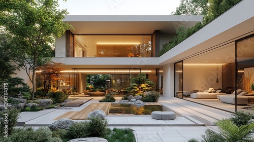 Modern Minimalist House with Zen Garden Design