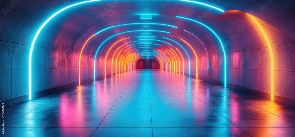 Futuristic Neon Hallway Cyberpunk Tunnel 3D Rendering Laser Glow Vibrant Background Abstract Architecture Futuristic Neon Hallway Cyberpunk Tunnel 3D Rendering Laser Glow Vibrant Background Abstract Architecture