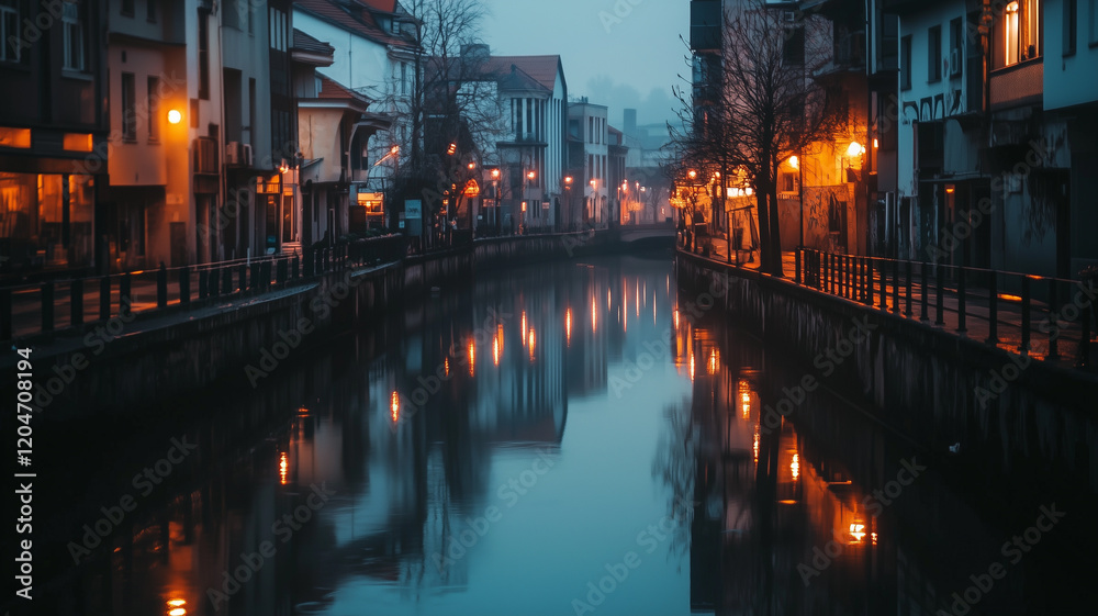 Fototapeta premium modern city with gleaming glass buildings, a busy crosswalk with people walking,