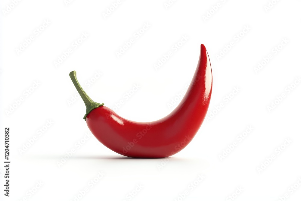 A lone ghost pepper on a white backdrop A lone ghost pepper on a white backdrop