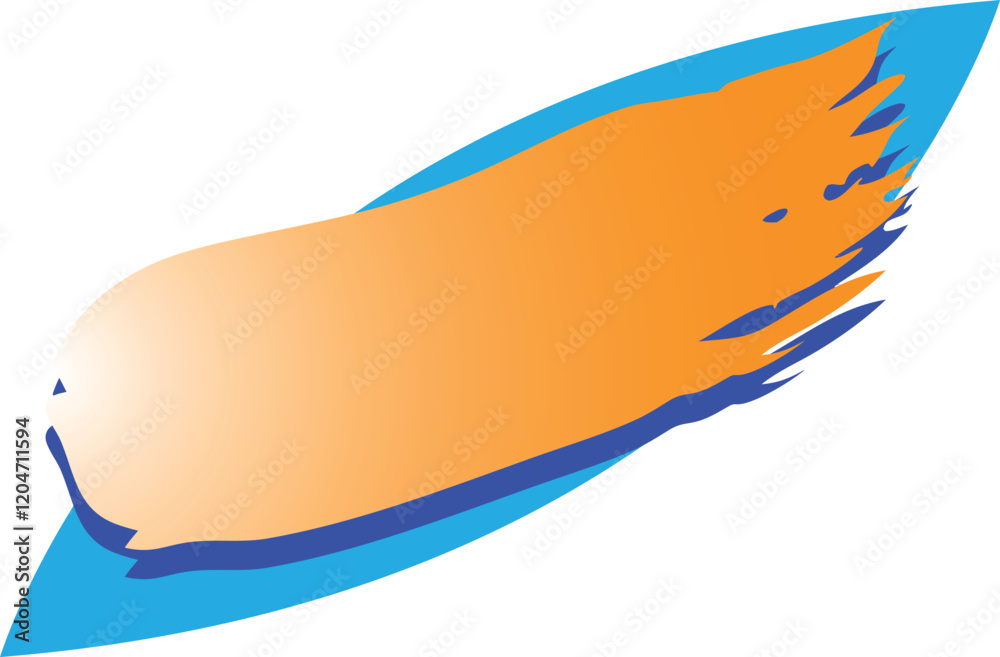 Abstract Sunburst Background with Pink Brush Stroke