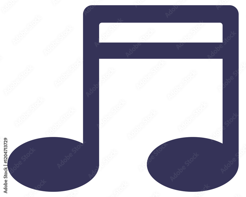 Music note flat vector icon isolated on white background. Music note flat vector icon isolated on white background.