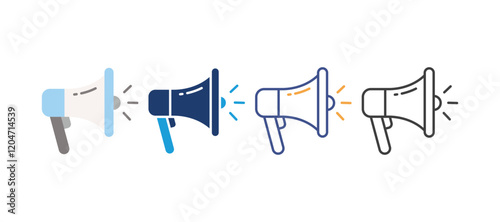 marketing icon with 4 different styles. colored, two-color line, two-color glyph,and line. design inspiration for any interface and purpose