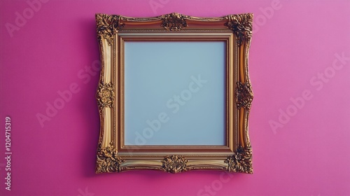 Beautiful, elegant, blank square frame with chrismat motiv in very vivid colors. Photo on a white background photo