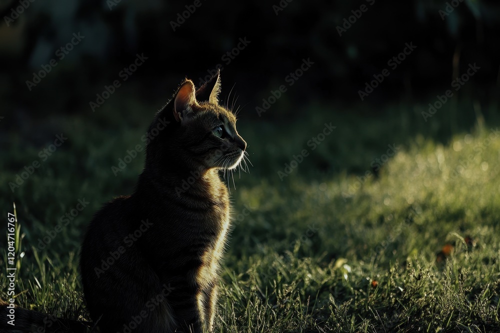Cat resting on the ground outside Cat resting on the ground outside