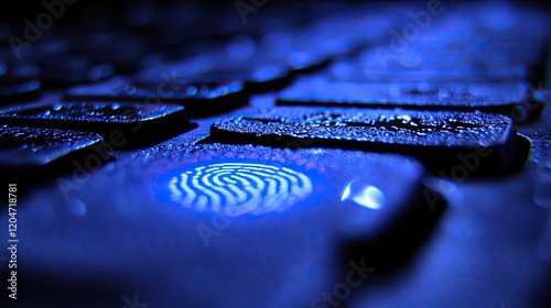 Fingerprint Reflected On Wet Dark Surface