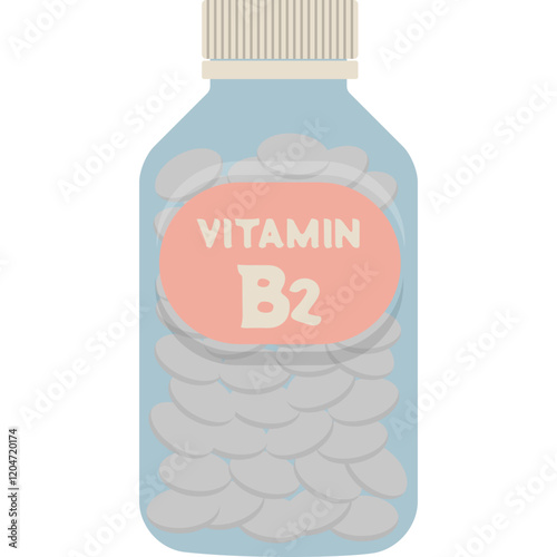 bottle of vitamin B2 vector