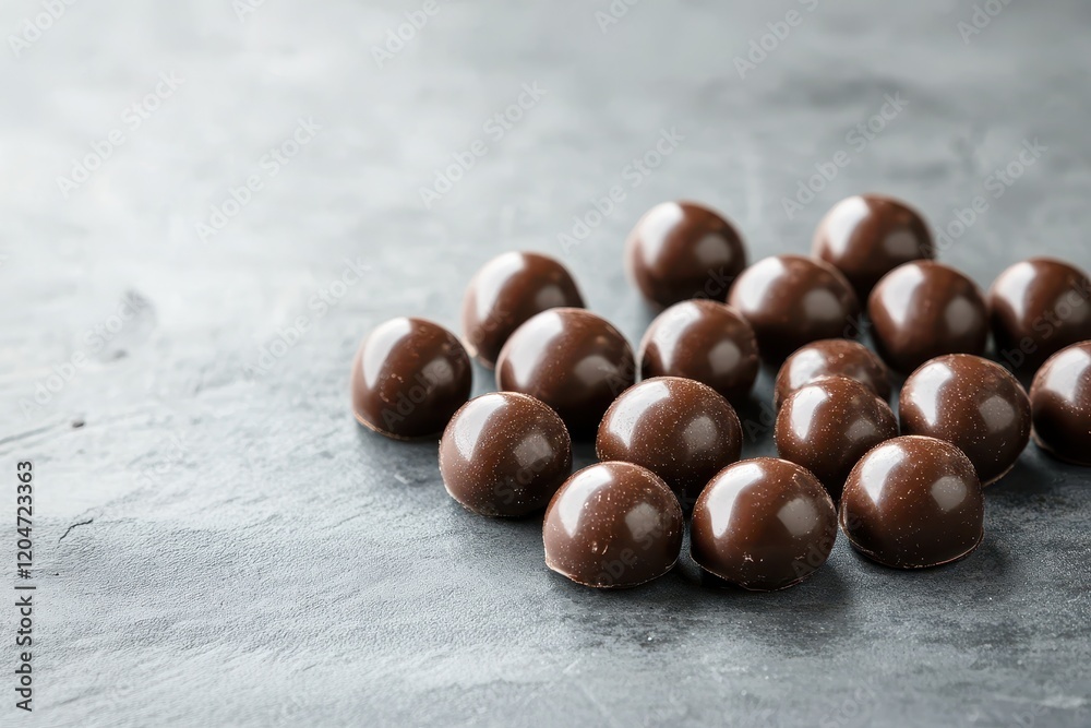 Obraz premium Delicious chocolate treats on a gray backdrop