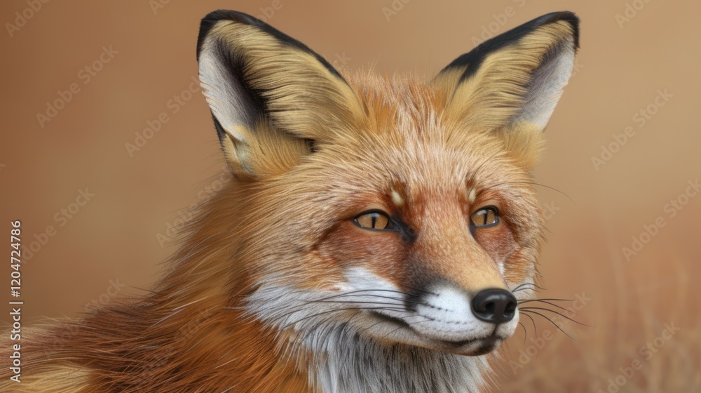 Fototapeta premium Majestic Red Fox Portrait: A Captivating Look into the Wild