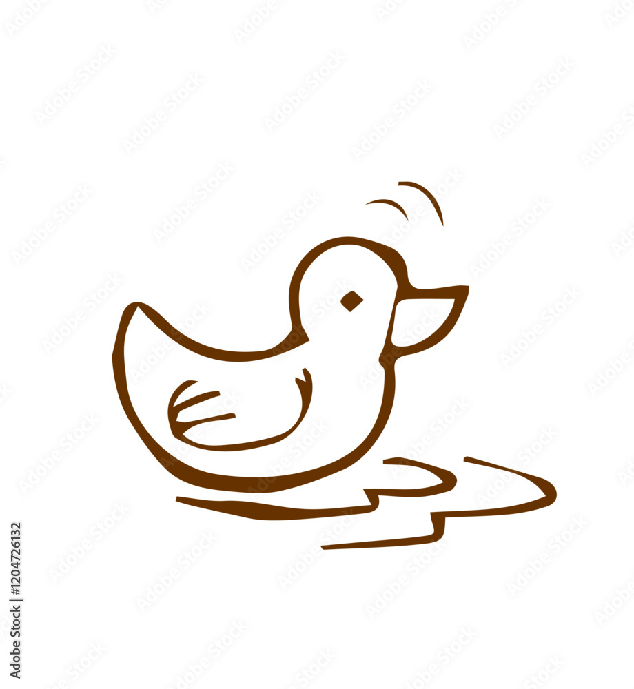 Doodle Icon of Cute Duck hand drawn sketch Doodle Icon of Cute Duck hand drawn sketch