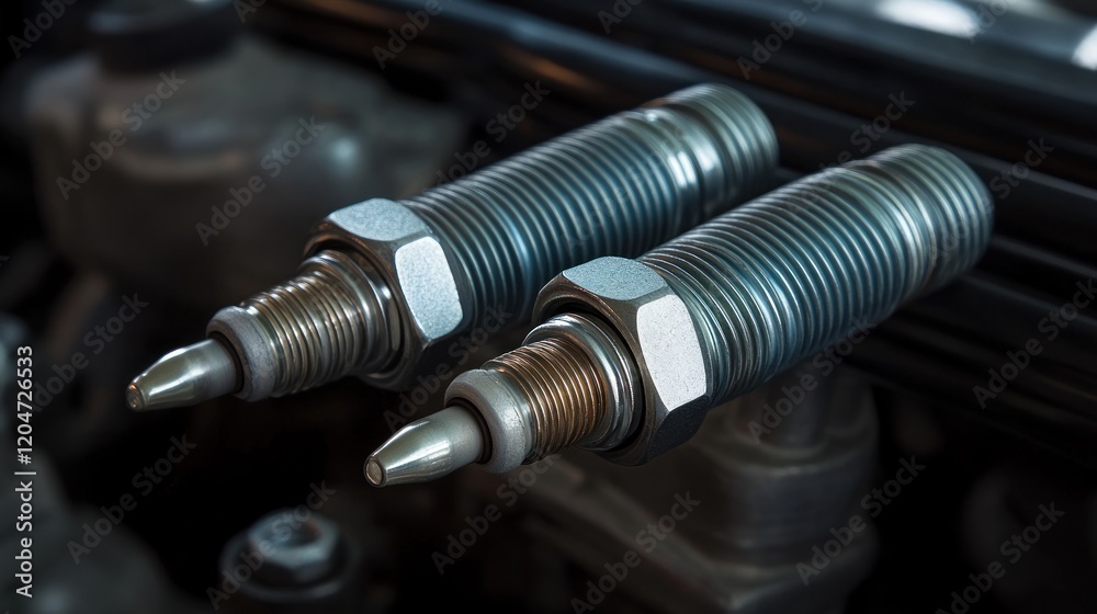Close-up of Two Precision Engineered Metal Components Close-up of Two Precision Engineered Metal Components