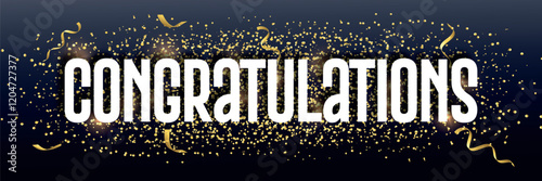 Congratulations Cards with Glittering Gold Text Shine Design