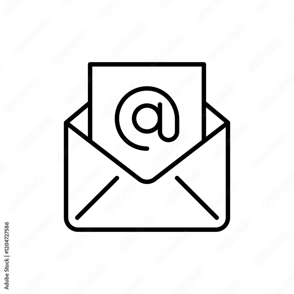Online mail outline icons, minimalist vector illustration ,simple transparent graphic element .Isolated on white background Online mail outline icons, minimalist vector illustration ,simple transparent graphic element .Isolated on white background