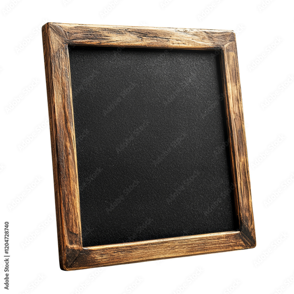 Rustic Wooden Frame with Blank Chalkboard Surface Isolated on transparent background Rustic Wooden Frame with Blank Chalkboard Surface Isolated on transparent background