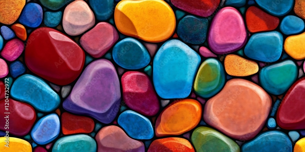 Vibrant Colorful stone seamless rainbow pebbles texture Vibrant Colorful stone seamless rainbow pebbles texture