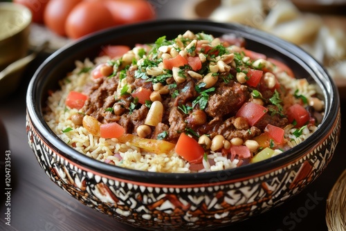 Kushari Egypt s national dish and popular street food is a traditional meal photo