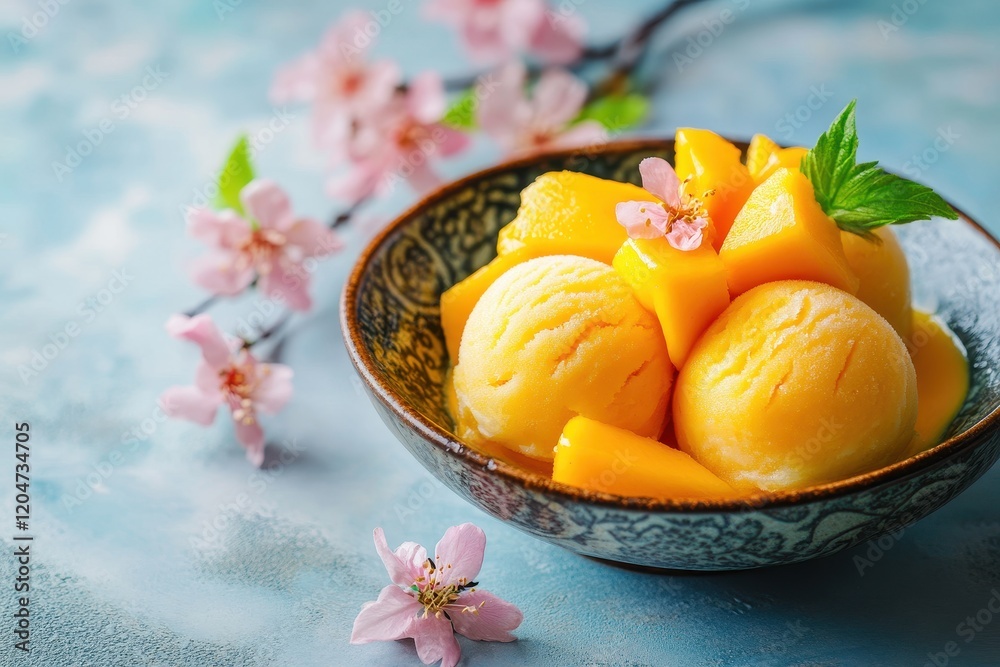 Mango mochi ice cream classic Japanese rice treat Mango mochi ice cream classic Japanese rice treat