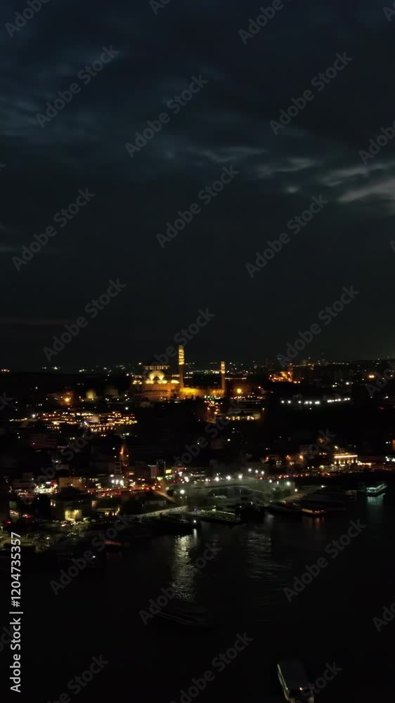 Aerial Night Suleymaniye Mosque Aerial Night Suleymaniye Mosque