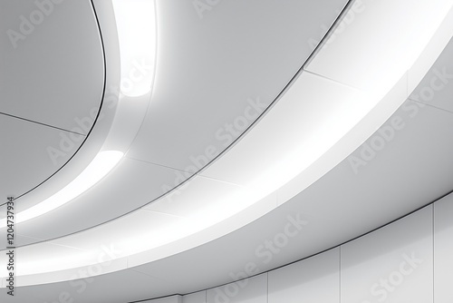 Office ceiling close-up, white panels, light strip.