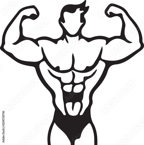 isolated  body builder muscle icon, body builder muscle icon Vector , body builder muscle Silhouette,color body builder muscle symbol, body builder muscle icon set, black body builder muscle icon, bod