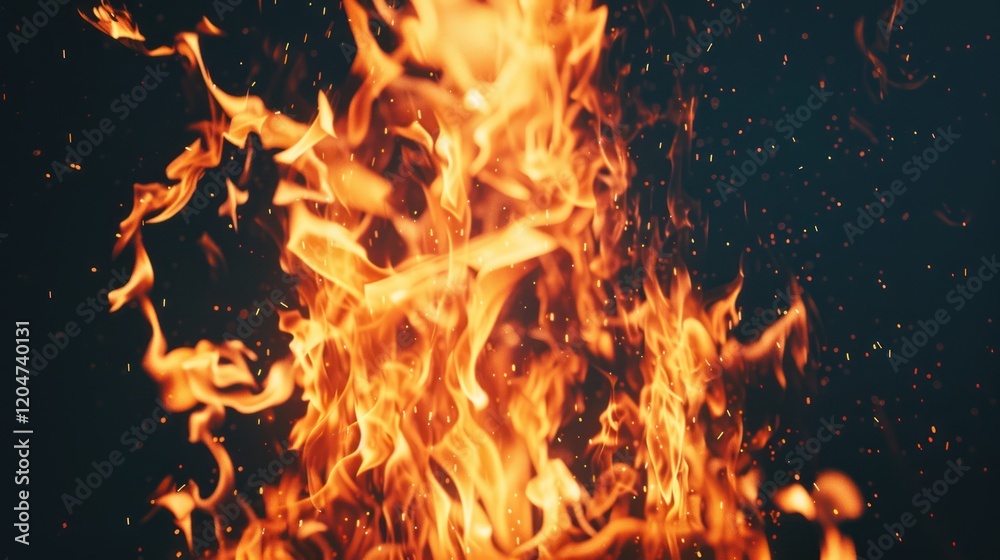 Fiery Inferno: A Blaze of Orange and Yellow Flames Fiery Inferno: A Blaze of Orange and Yellow Flames