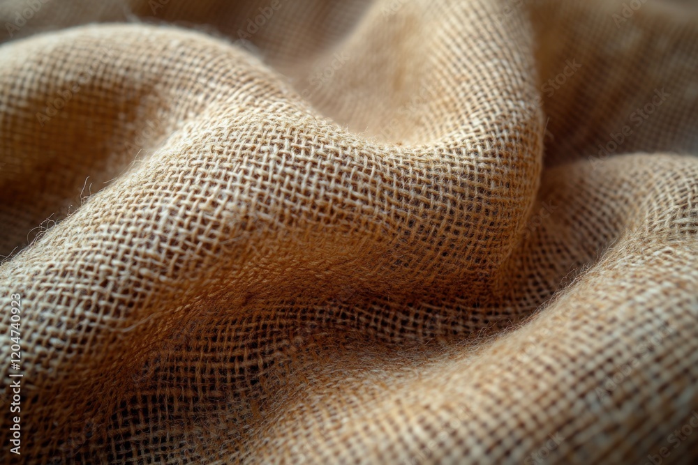 Close Up Textured Burlap Fabric Natural Lighting Cozy Rustic Atmosphere Detailed Weave Patterns Close Up Textured Burlap Fabric Natural Lighting Cozy Rustic Atmosphere Detailed Weave Patterns