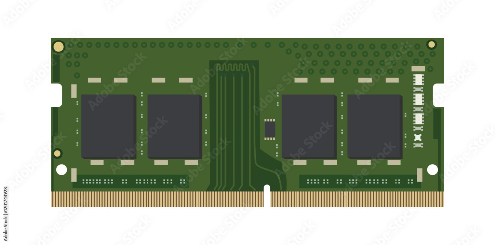 Random access memory. RAM memory art illustration isolated on white background Random access memory. RAM memory art illustration isolated on white background