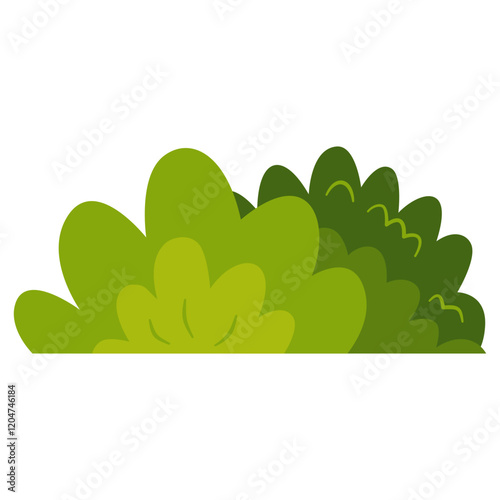 Grass Border Illustration with Trendy Cartoon Design. Isolated on White Background. Vector Clipart