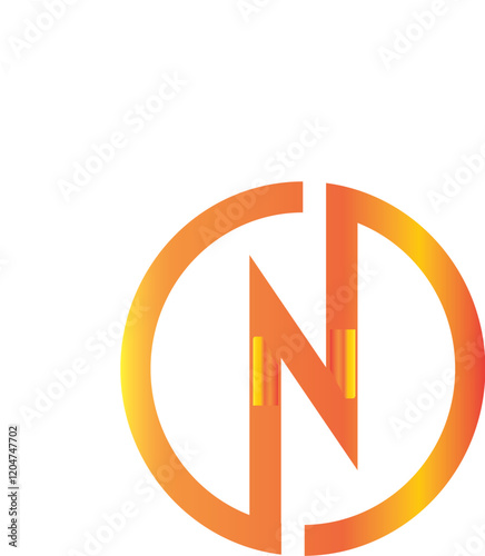 N initial letter logo template
