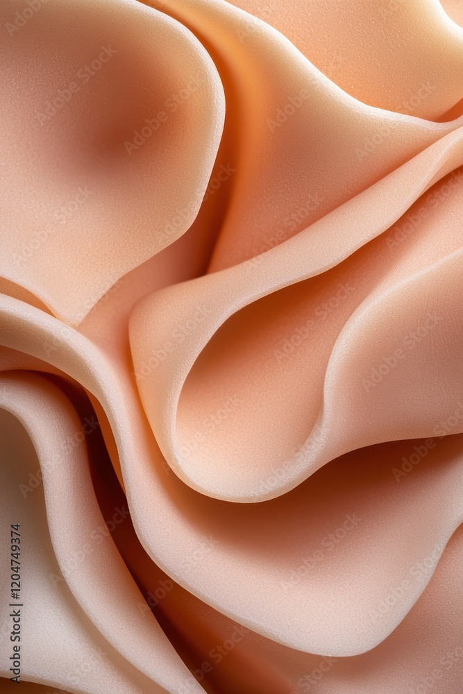 Abstract background of peach-colored fabric waves Abstract background of peach-colored fabric waves