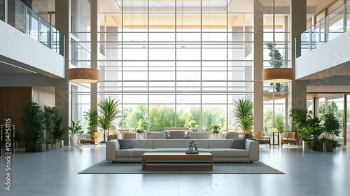 Obraz na płótnie Hotel lobby design with luxury sofas and high ceiling. w salonie