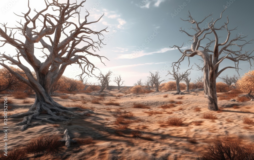 Fototapeta premium Dead Trees in a Desert Landscape