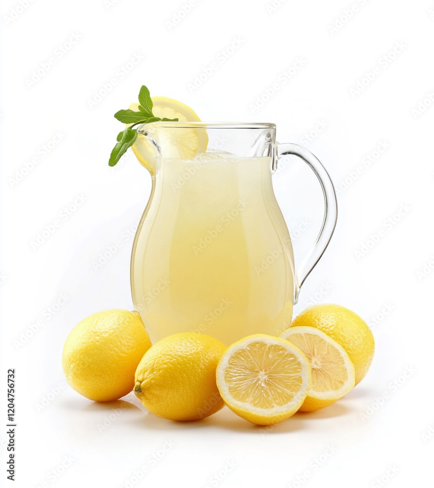 Lemonade in a transparent glass pitcher Lemonade in a transparent glass pitcher