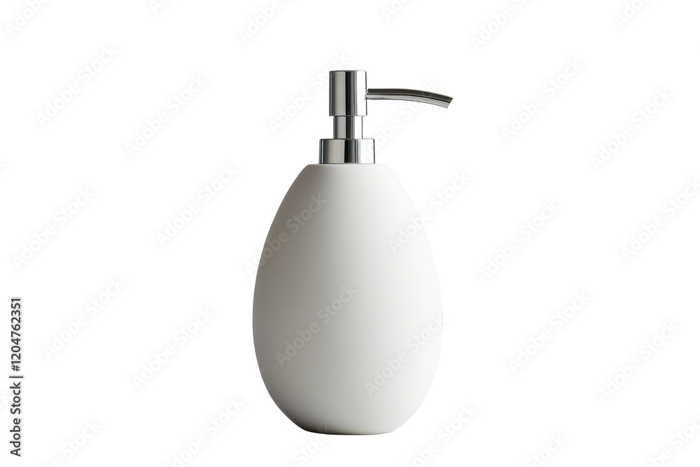 Obraz premium Elegant White Ceramic Soap Dispenser Pump Bottle on transparent background