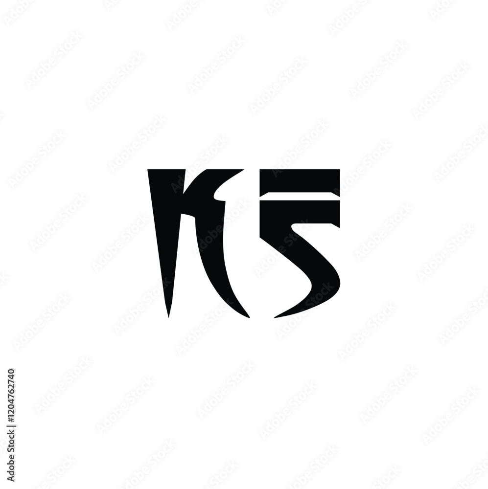 Fototapeta premium KS monogram logo design letter text name symbol monochrome logotype alphabet character simple logo