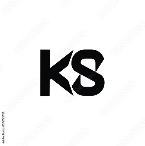 KS monogram logo design letter text name symbol monochrome logotype alphabet character simple logo