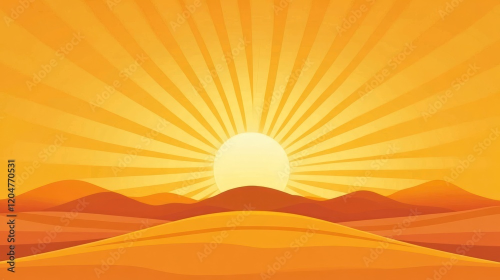 Golden Desert Sunset: A Vibrant Oasis Under the Setting Sun Golden Desert Sunset: A Vibrant Oasis Under the Setting Sun